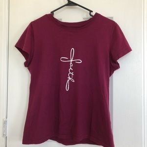 Plus letter  Round neck T shirt